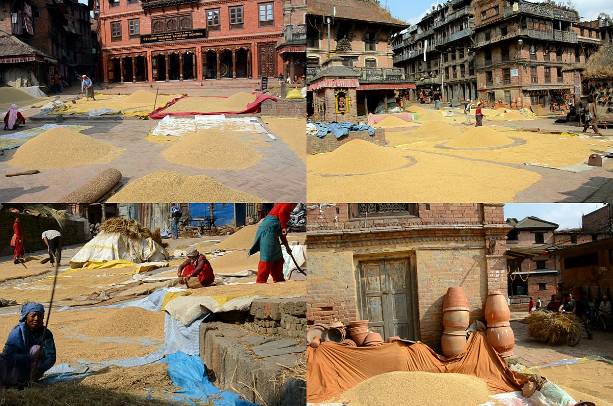 Kathmandu Bhaktapur 10-2 Potters Square At Harvest Time The pots are put side at harvest time at Potters� Square in Bhaktapur.